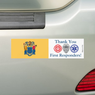 Adesivo Para Carro New Jersey Obrigado Primeiros Respondentes