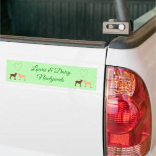 Adesivo Para Carro Newlyweds Personalizados de Deer Casal e Daisy Hea