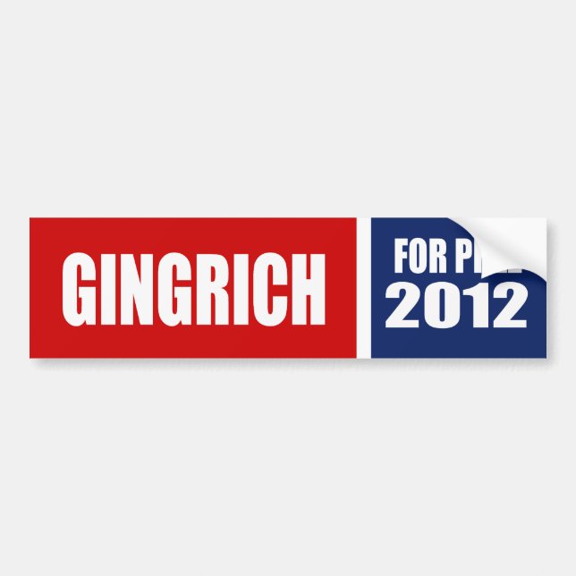 ADESIVO PARA CARRO NEWT GINGRICH 2012 (Frente)