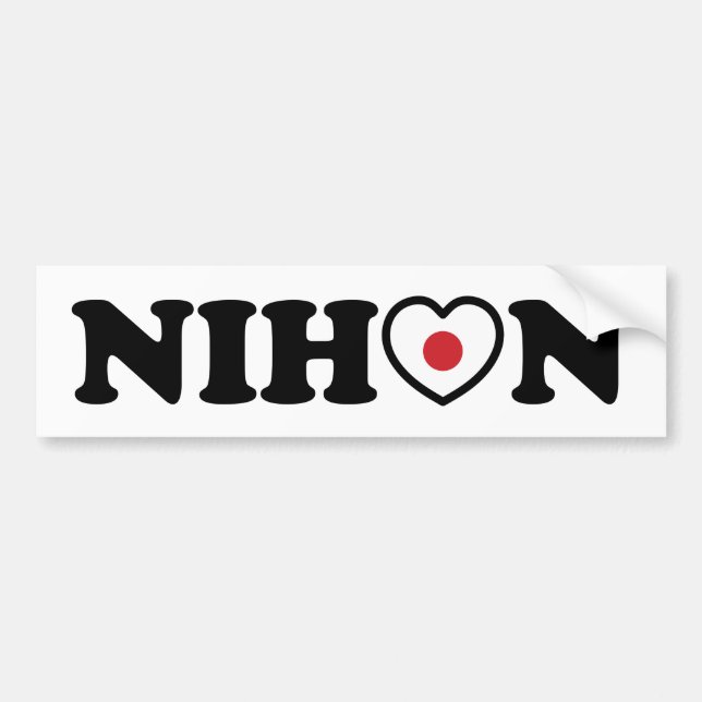 Adesivo Para Carro Nihon Love Heart Flag (Frente)