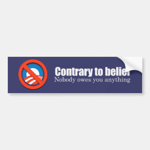 Adesivo Para Carro Ninguém deve-lhe qualquer coisa Bumpersticker