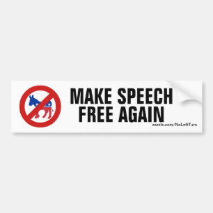 Adesivo Para Carro No Democrats - Make Speech Free Again