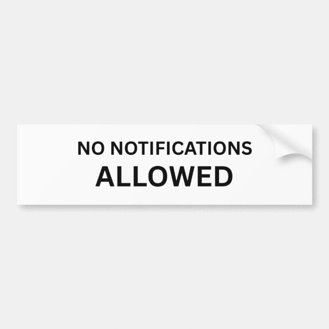 Adesivo Para Carro No Notifications Allowed Minimalist Technical (Frente)