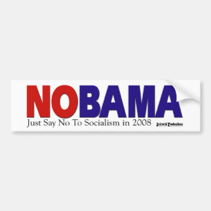 Adesivo Para Carro NOBAMA vermelho e azul - autocolante no vidro