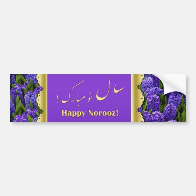 Adesivo Para Carro Nobre Happy Noroz Hyacinths - Bumper Sticker (Frente)