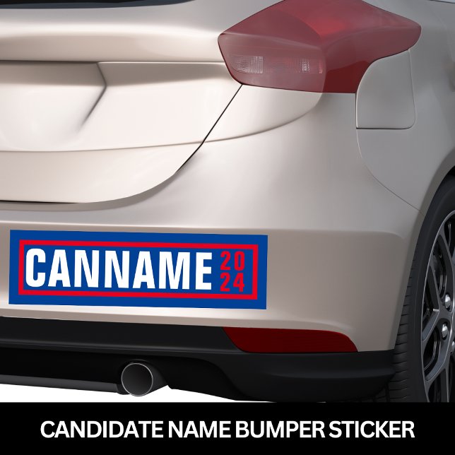 Adesivo Para Carro Nome Candidato Para A Eleição De 2024 (Candidate Name For 2024 Election Bumper Sticker)