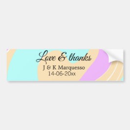 Adesivo Para Carro Nome colorido do casamento de mármore com amor e o