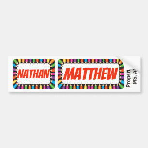 Adesivo Para Carro Nome de etiqueta de Nathan & de Matthew com beira
