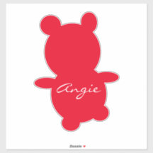 Adesivo para Carro Nome de Qualquer Cor Urso Fofo