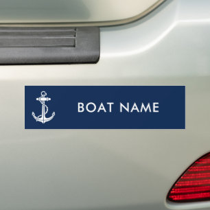 Adesivo Para Carro Nome do barco e âncora personalizados