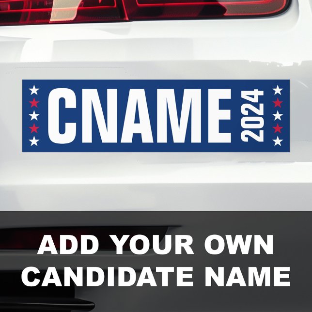Adesivo Para Carro nome do candidato ano político eleição campanha (Candidate name year political election campaign bumper sticker)