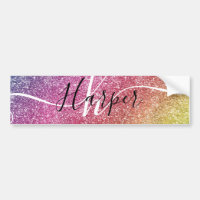 Nome do Monograma do Rainbow Glitter