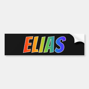 Adesivo Para Carro Nome "ELIAS": Coloração do arco-íris do