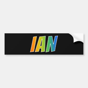 Adesivo Para Carro Nome "IAN": Coloração do arco-íris do divertime