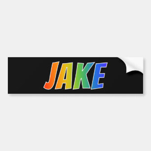 Adesivo Para Carro Nome "JAKE": Coloração do arco-íris do