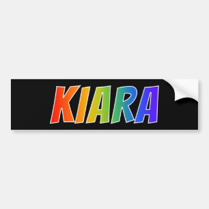 Adesivo Para Carro Nome "KIARA": Coloração do arco-íris do