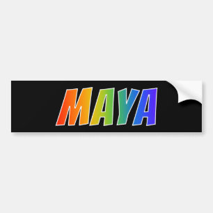 Adesivo Para Carro Nome "MAYA": Coloração do arco-íris do