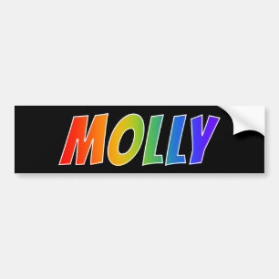 Adesivo Para Carro Nome "MOLLY": Coloração do arco-íris do