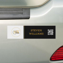 Adesivo Para Carro Nome Monogramado e Assinatura Moderna / Código QR