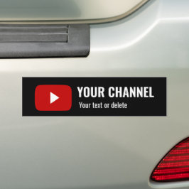 Adesivo Para Carro Nome Personalizado do Canal Youtube Preto Personal