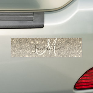 Adesivo Para Carro Nome Personalizado do Glitter Glitter Dourado Mode