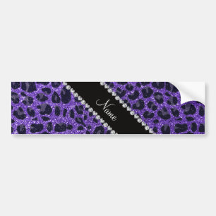 Adesivo Para Carro Nome personalizado manchas-leopardo roxas