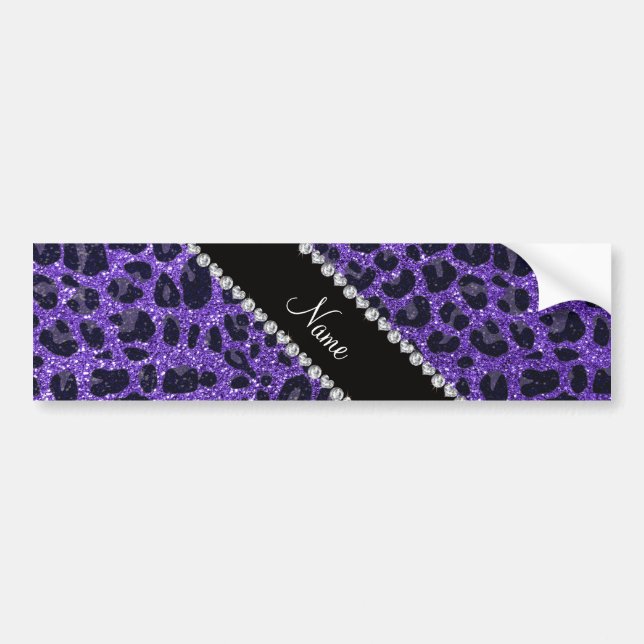 Adesivo Para Carro Nome personalizado manchas-leopardo roxas (Frente)