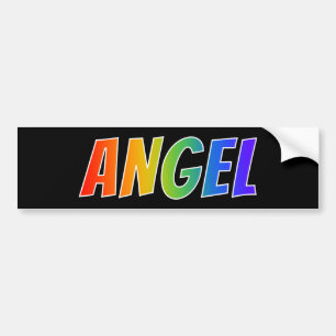 Adesivo Para Carro Nome próprio "ANGEL": Coloração do Arco-Íris D