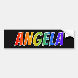 Adesivo Para Carro Nome próprio "ANGELA": Coloração do Arco-Íris 
