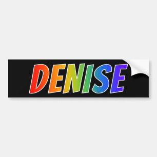 Adesivo Para Carro Nome próprio "DENISE": Cor do arco-íris