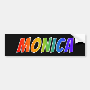 Adesivo Para Carro Nome próprio "MONICA": Cor do arco-íris