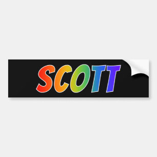 Adesivo Para Carro Nome próprio "SCOTT": Coloração do Arco-Íris D