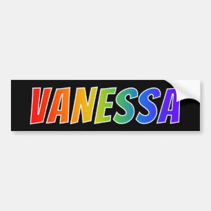Adesivo Para Carro Nome próprio "VANESSA": Cor do arco-íris