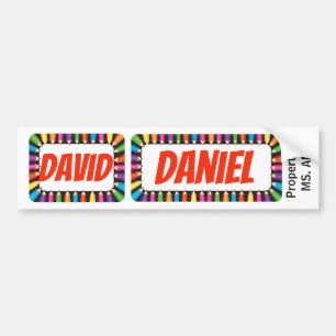 Adesivo Para Carro Nomes de etiqueta David e Daniel sinal/adesivo/ím
