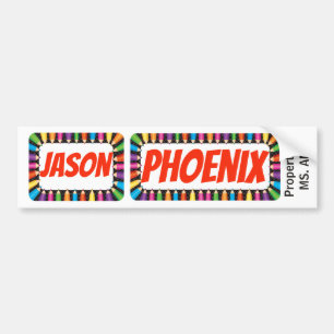 Adesivo Para Carro Nomes de etiqueta Jason e Phoenix, sinal/adesivo/i