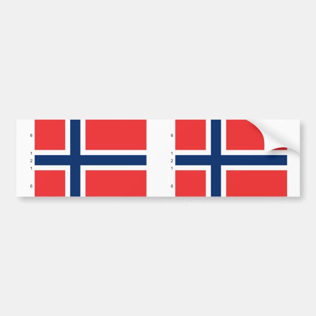 Adesivo Para Carro Noruega com proporções, bandeira de Noruega (Frente)