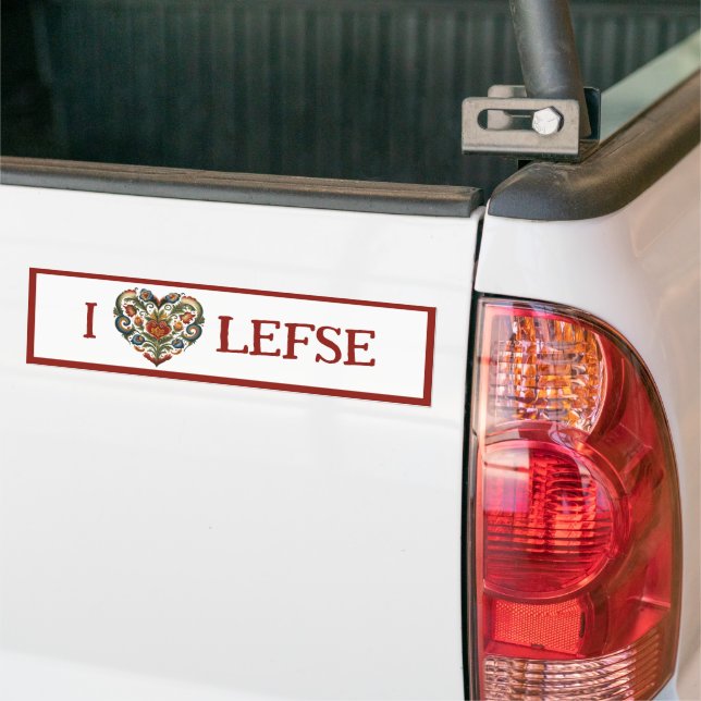 Adesivo Para Carro Norueguês Rosemaling I Heart Lefse (No caminhão)