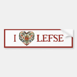 Adesivo Para Carro Norueguês Rosemaling I Heart Lefse