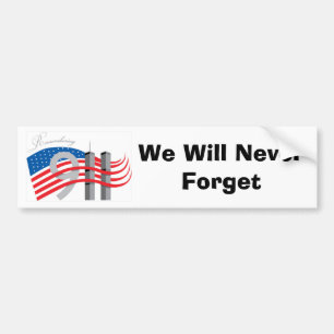 Adesivo Para Carro Nós nunca esqueceremos o símbolo 9-11