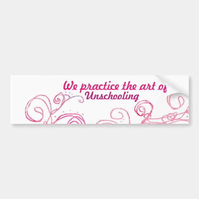 Adesivo Para Carro Nós praticamos a arte de Unschooling (Frente)