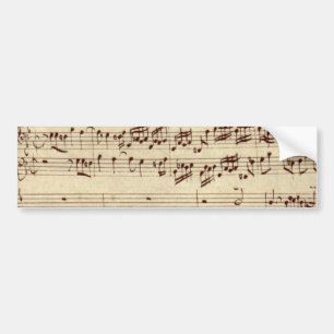 Adesivo Para Carro Notas de Música Antigas - Folha de Música Bach