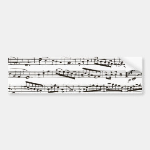 Adesivo Para Carro Notas musicais preto e branco