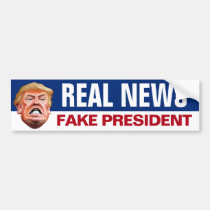 Adesivo Para Carro Notícias Reais Presidente Falso - Anti Trump
