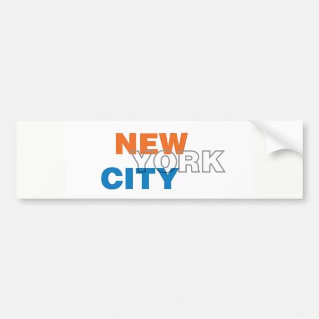 Adesivo Para Carro Nova Iorque Bumper Sticker (Frente)
