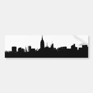 Adesivo Para Carro Nova Iorque Skyline Silhouper Bumper Sticker