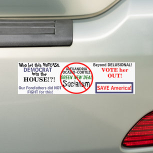 Adesivo Para Carro Novo Acordo Verde Ocasio-Cortez Democrático