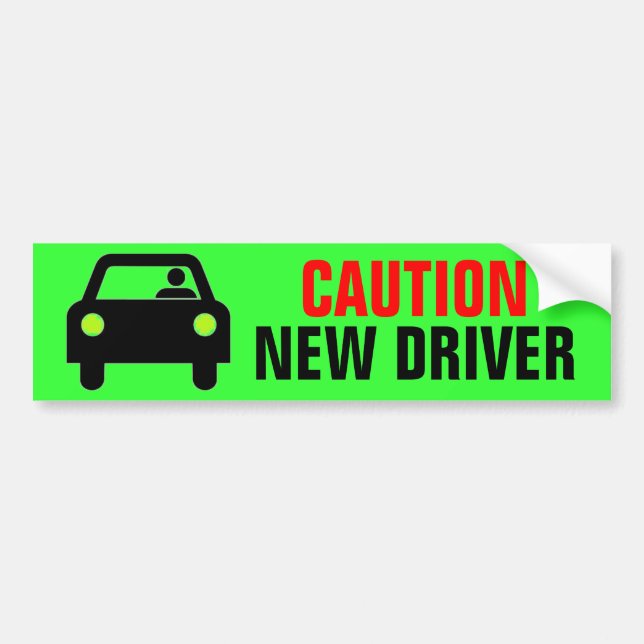 Adesivo Para Carro Novo driver de precaução (Frente)