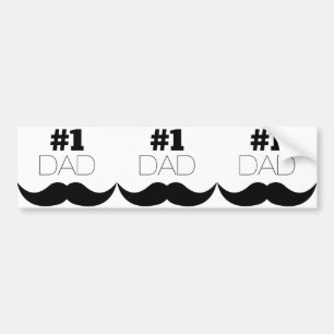 Adesivo Para Carro Número 1 - bigode preto Pai - Número um