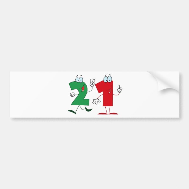Adesivo Para Carro Número Feliz 21 (Frente)