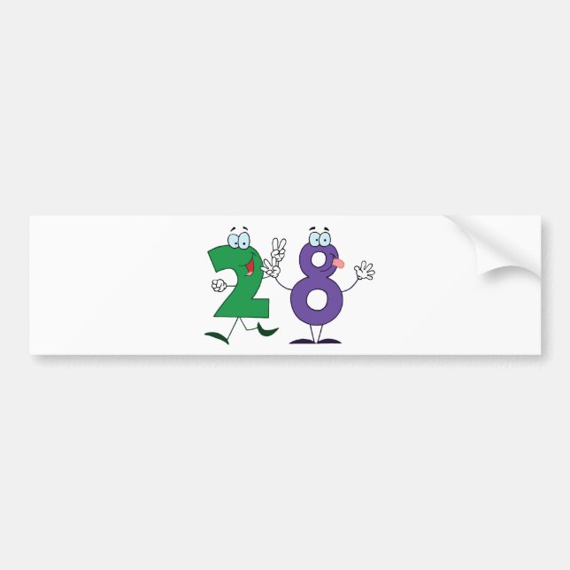 Adesivo Para Carro Número Feliz 28 (Frente)